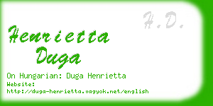 henrietta duga business card